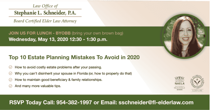 Webinar: Top 10 Estate Planning Mistakes To Avoid in 2020