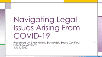 Navigating Legal Issues Resulting from COVID-19